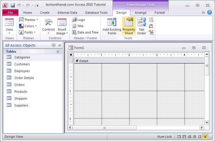 Các thuộc tính của Form | Tạo Form trong Access